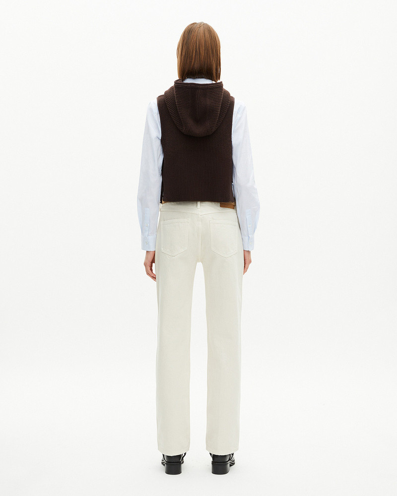 BROWN WOOL AND COTTON SLEEVELESS SWEATER 4