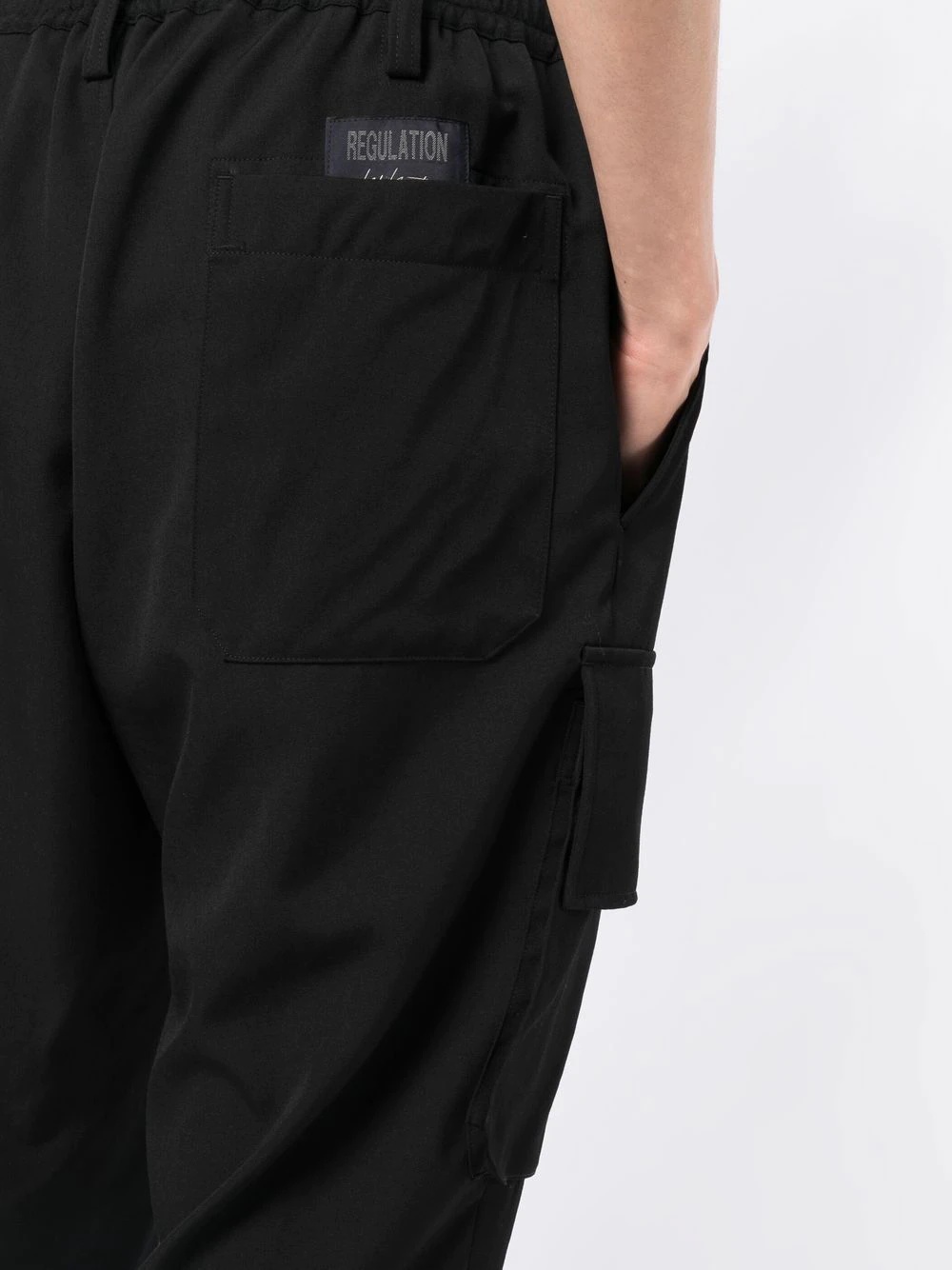 elasticated-waistband cargo trousers - 5