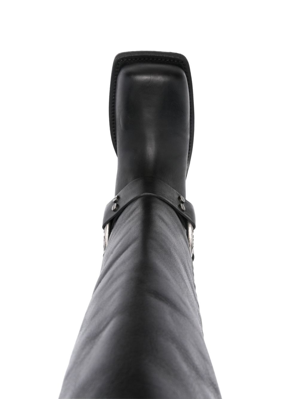 30mm square-toe leather boots - 4