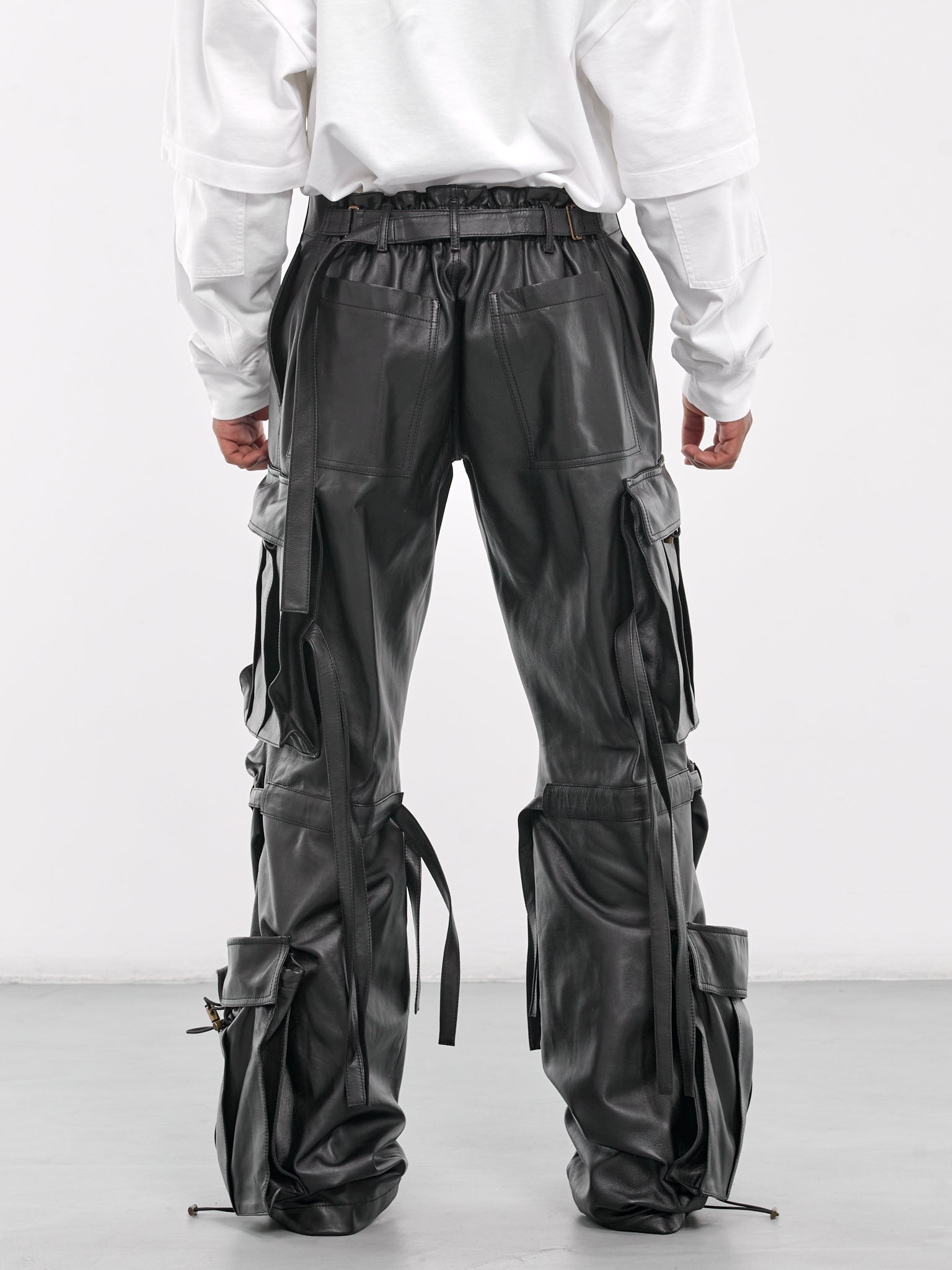 Leather Cargo Pants - 3