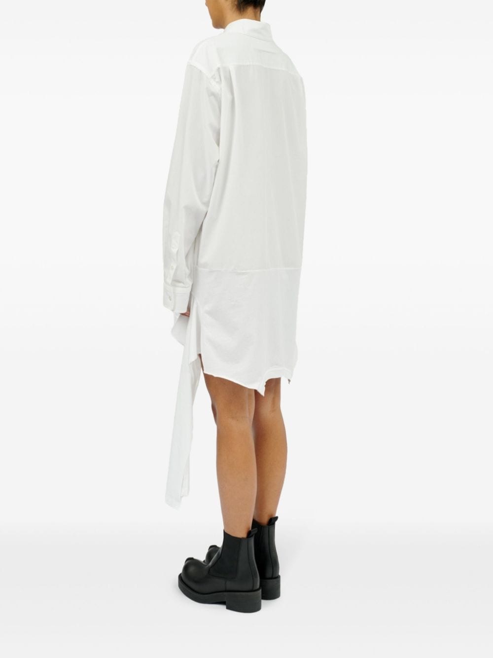 asymmetric cotton shirt dress - 5