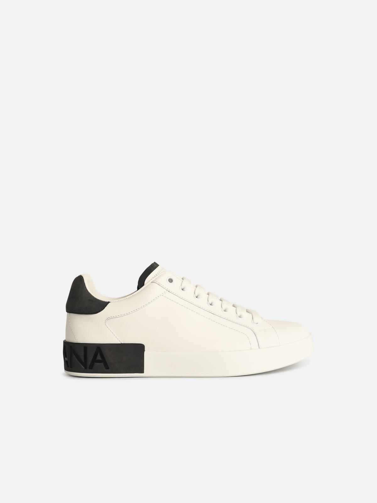 'PORTOFINO' WHITE CALF LEATHER SNEAKERS - 1