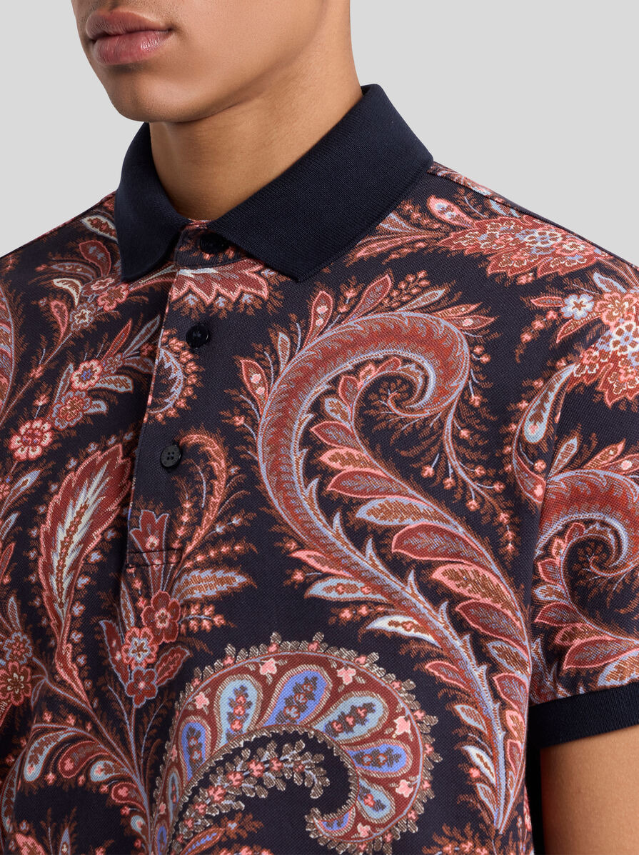 FLORAL PAISLEY COTTON POLO SHIRT - 3