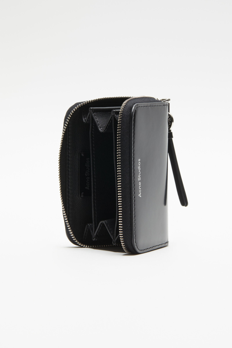 Leather zip wallet - Black 6
