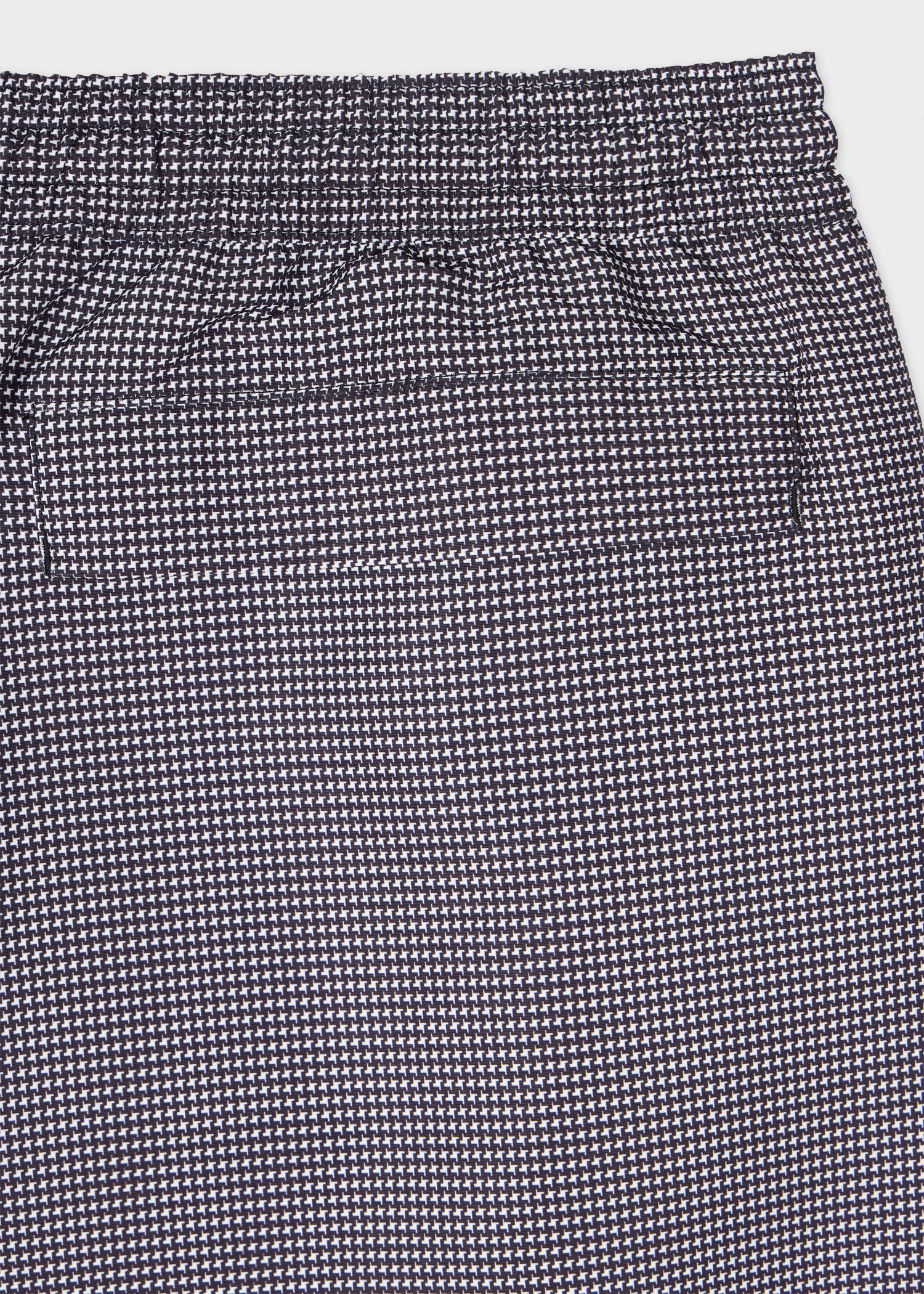 Black Houndstooth Swim Shorts - 2