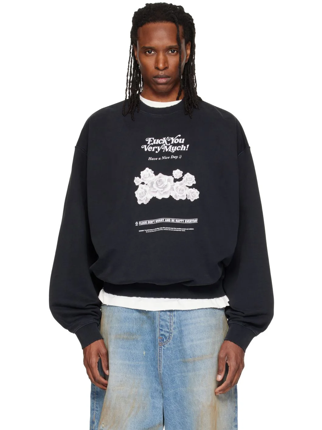 Black 'Fuck You Very Much' Sweatshirt - 1