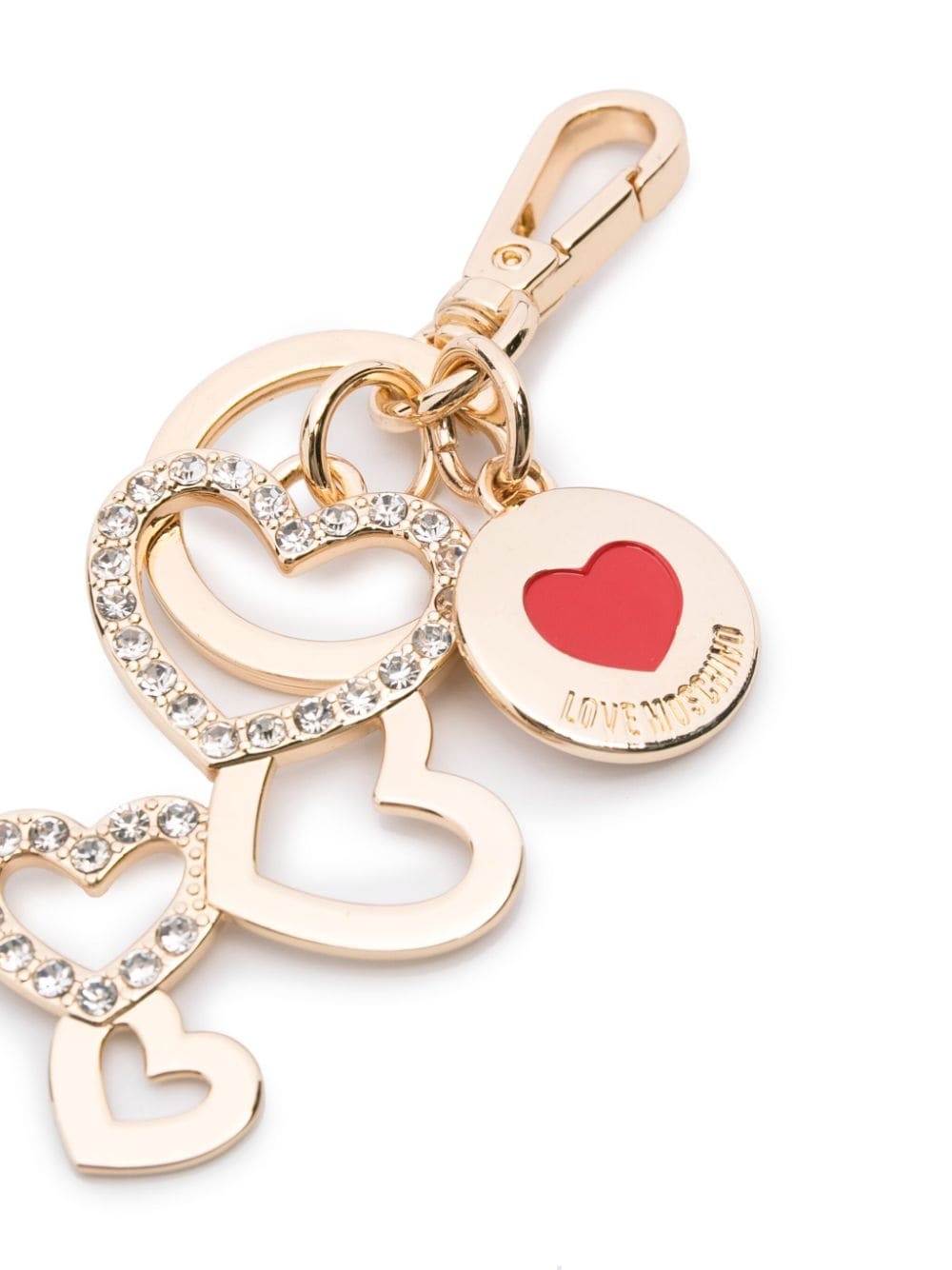 logo-engraved heart charm keyring - 2