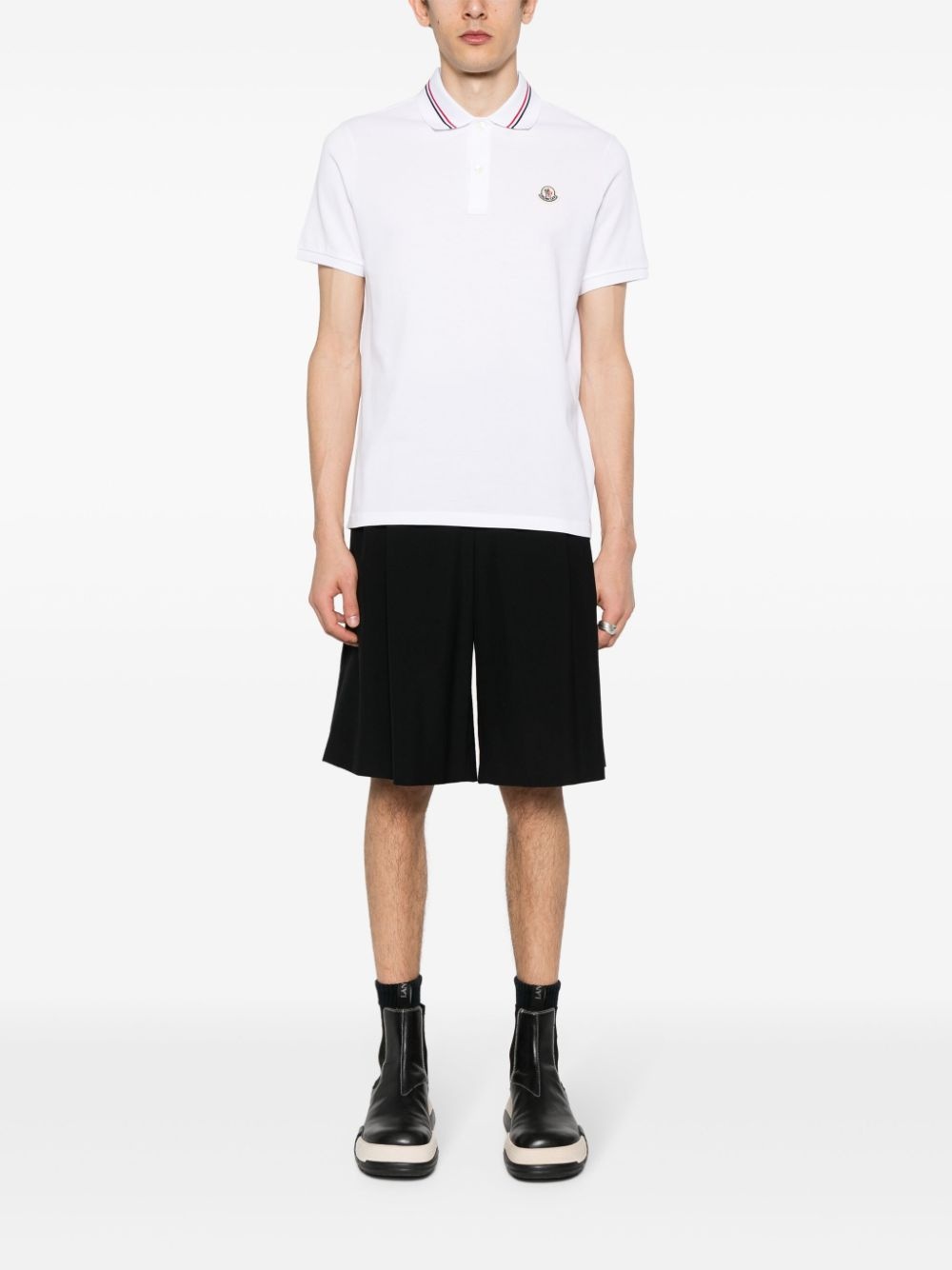 logo-patch polo shirt - 2