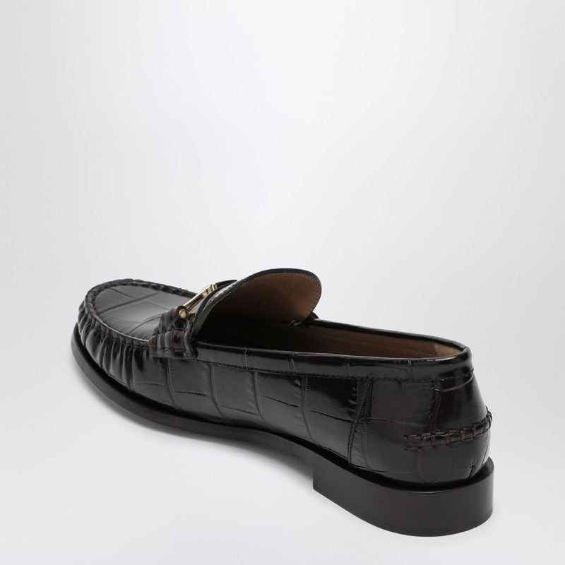 Ferragamo Dark Brown Moccasin New Vara Chain Women - 2