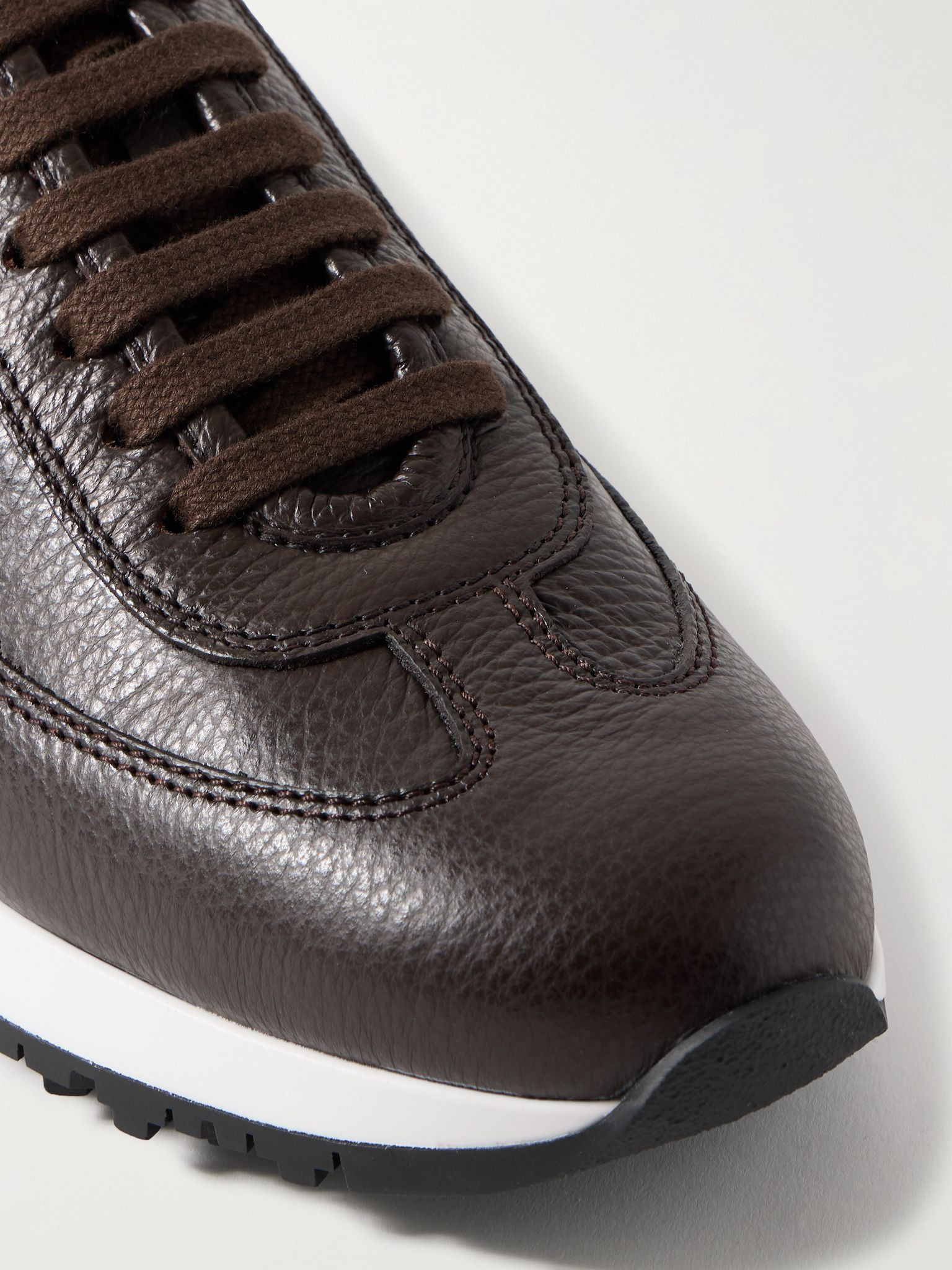 Foundry II Full-Grain Leather Sneakers Dark brown - 4