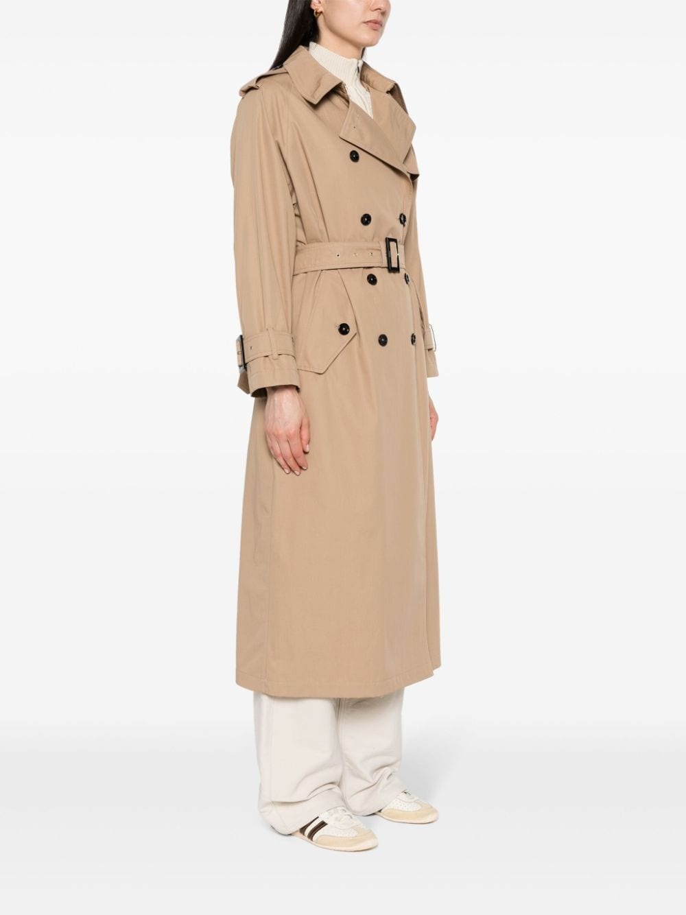 belted cotton trench coat - 3