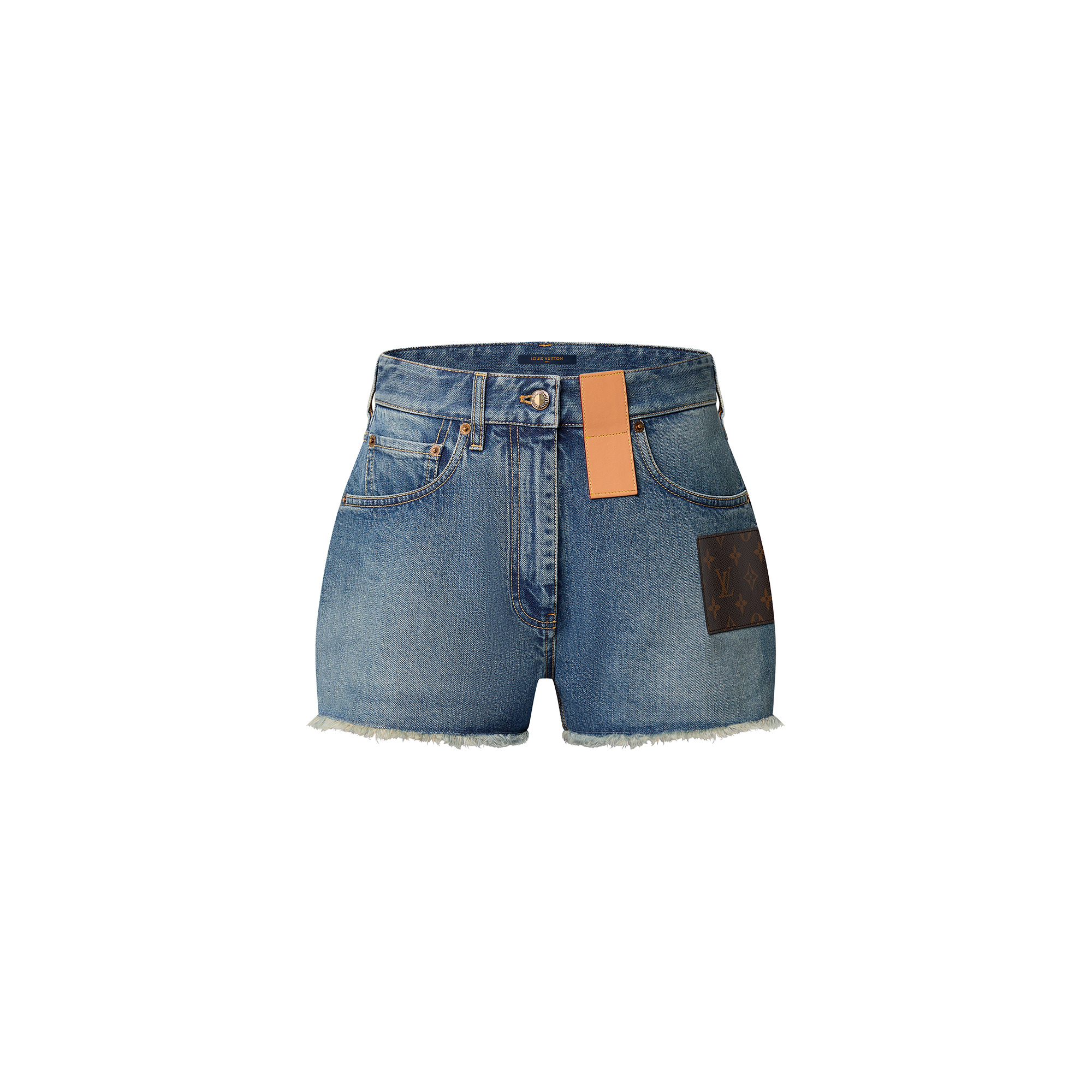 Frayed Hem Denim Mini Shorts - 1