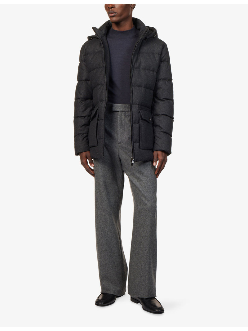 CORNELIANI Padded Flannel Cashmere Blend Jacket outlook