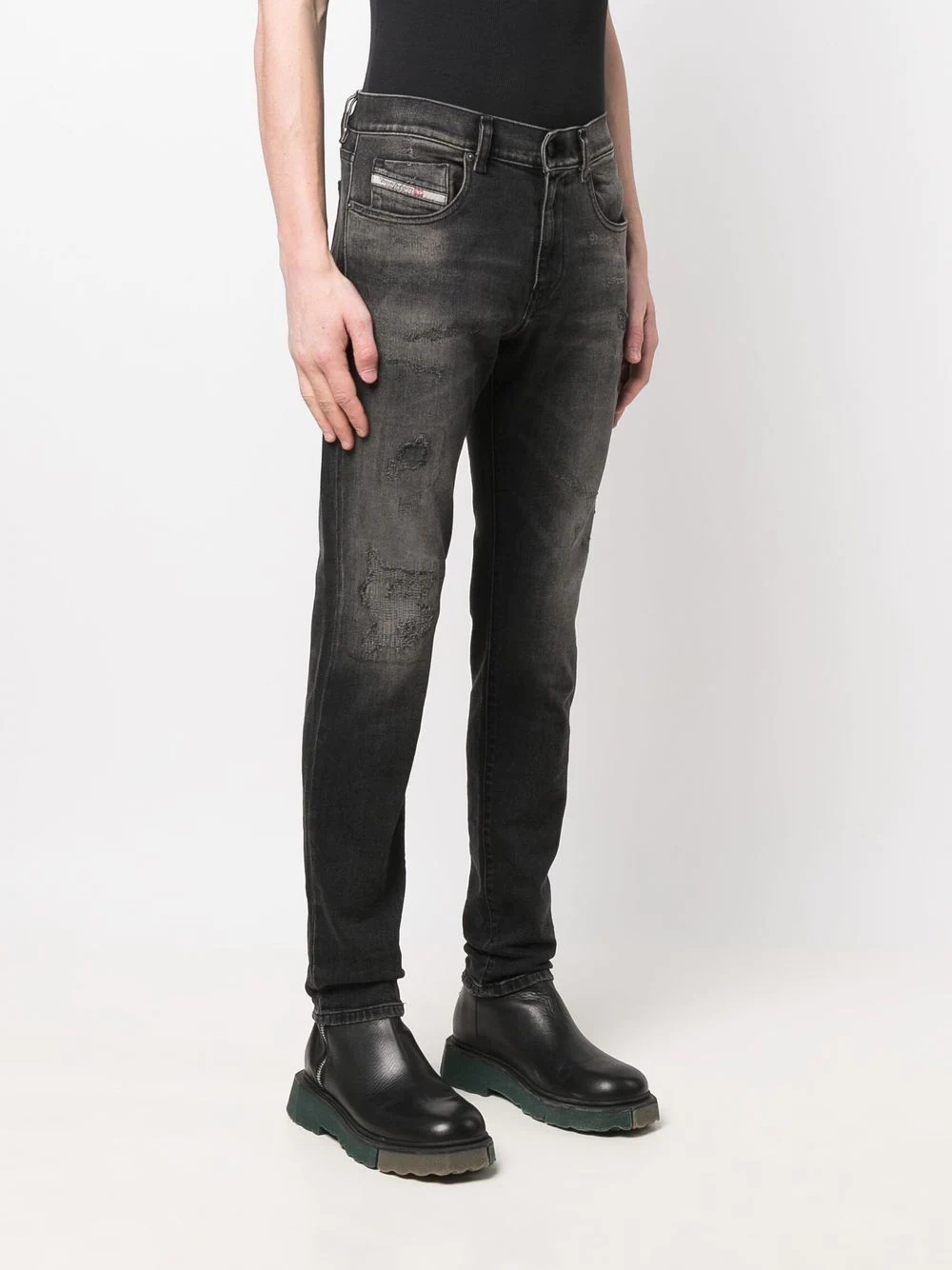 distressed-effect slim-fit jeans - 3