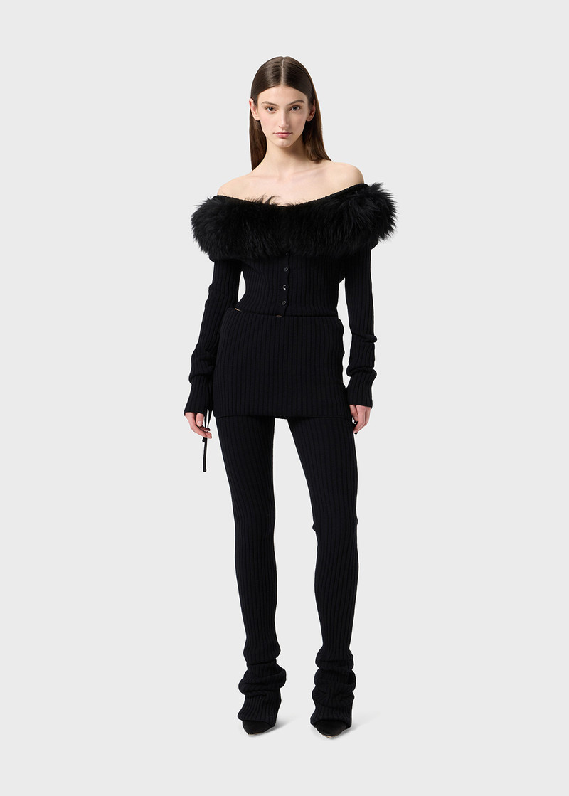 Blumarine KNITTED LEGGINGS WITH CUT-OUTS AND LACES outlook