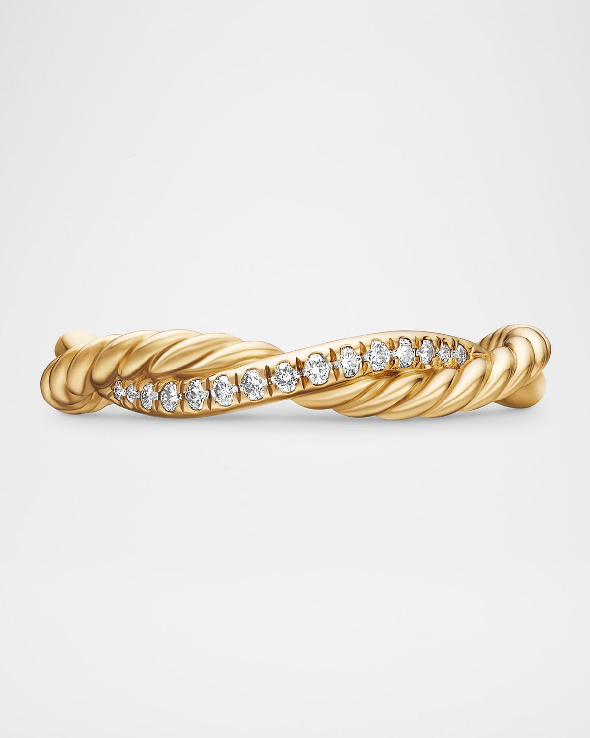 Petite Infinity Band Ring with Diamonds in 18K Gold, 4mm - 4