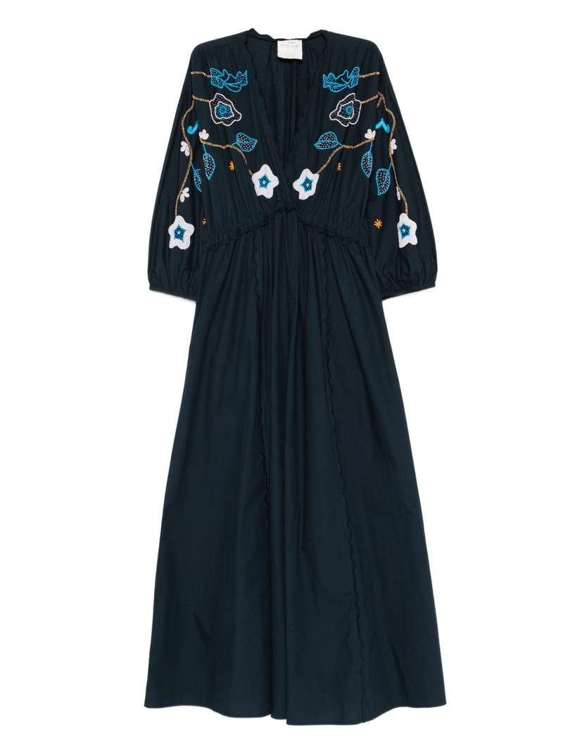 floral-embroidered midi dress 1