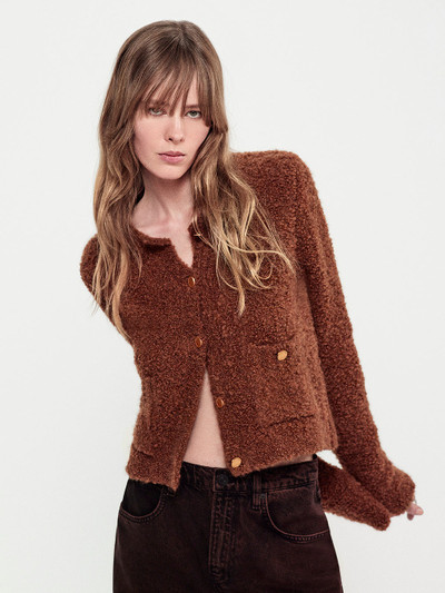 FRAME Patch Pocket Cardi in Camel outlook