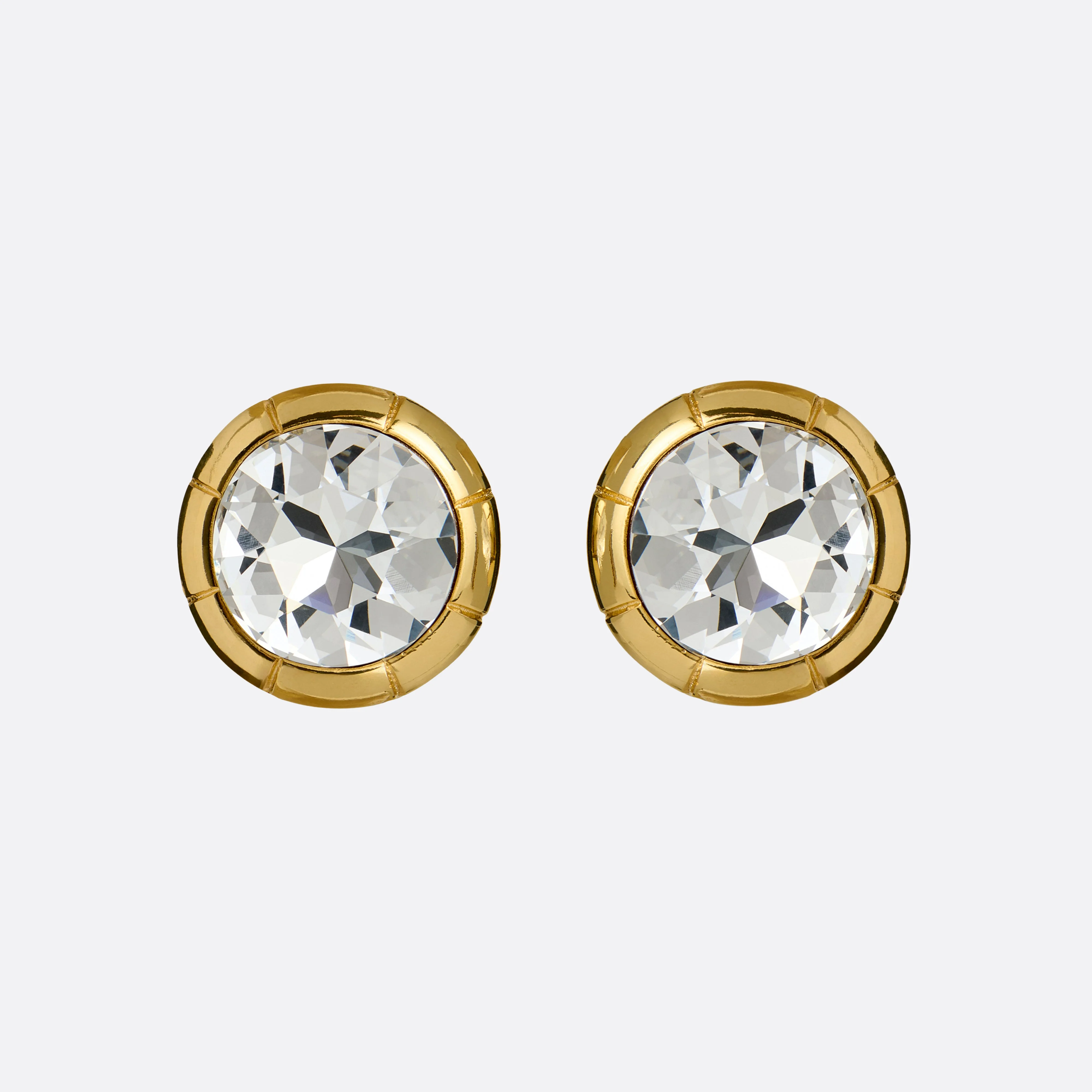 ROUND GOLD AND CRYSTAL EARRINGS - 1