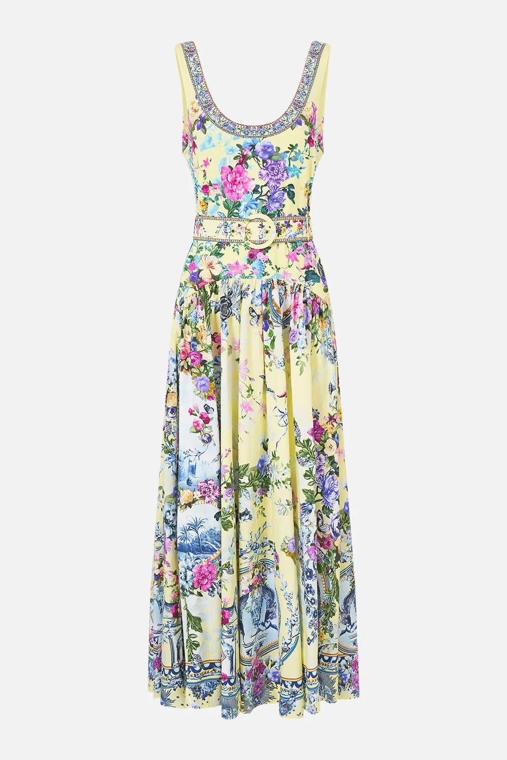 JERSEY TANK DRESS WITH CONTRAST SKIRT CHINOISERIE CHILD - 1