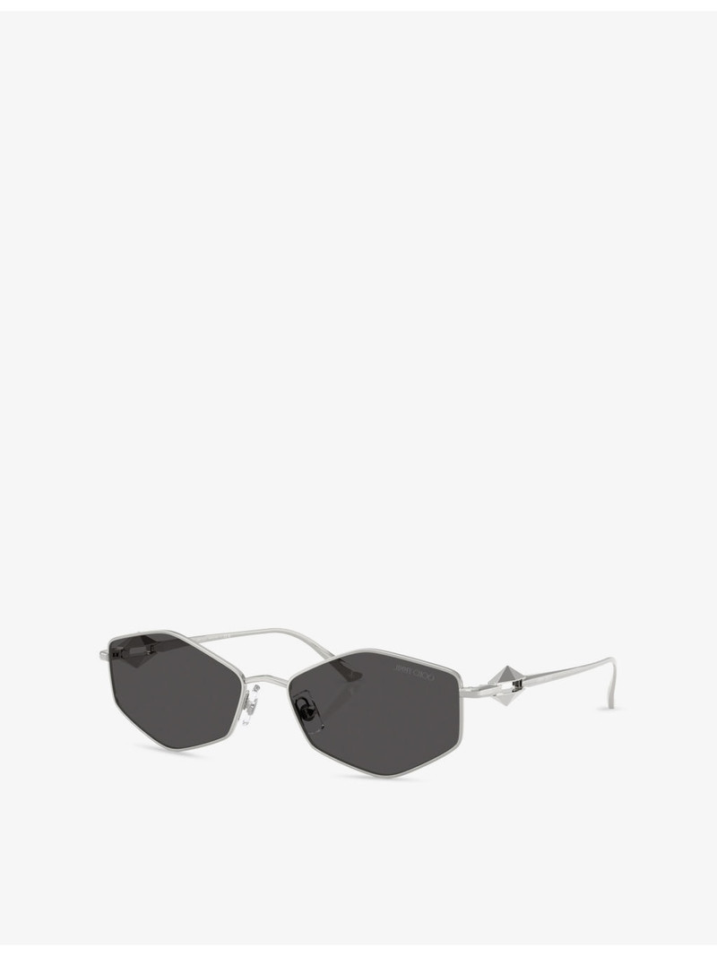 JIMMY CHOO JC4017 Oval-Frame Metal Sunglasses outlook