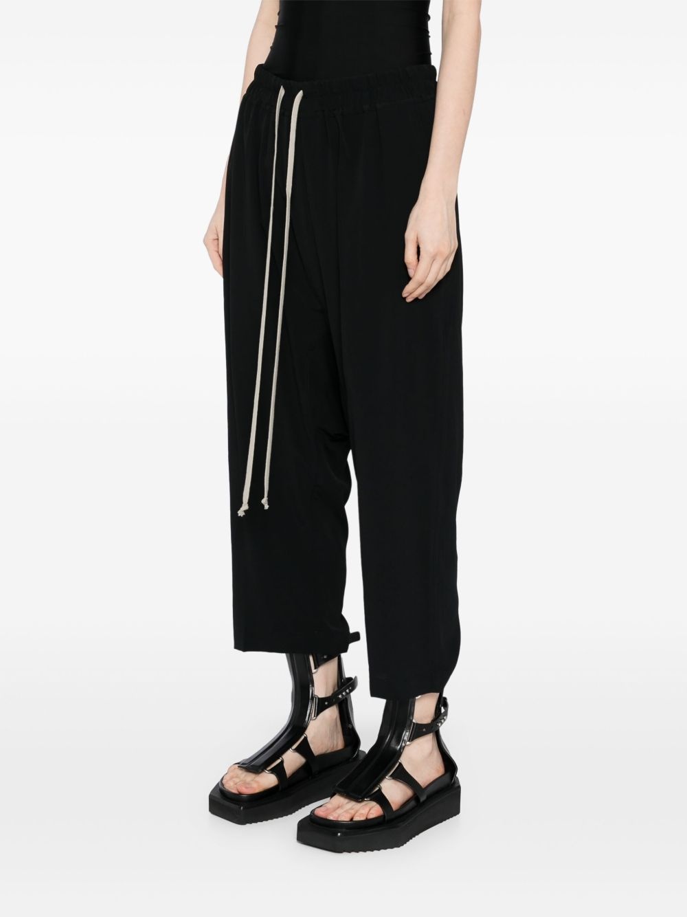 (正規店出品)RICK OWENS WOMEN DRAWSTRING CROPPED PANTS Rick Owens drawstring cropped trousers | REVERSIBLE