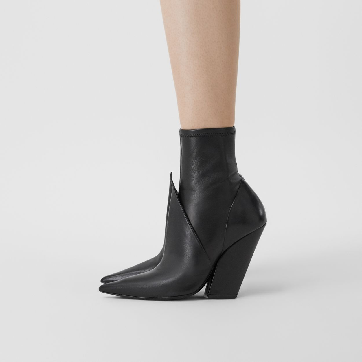 Panelled Lambskin Ankle Boots - 4