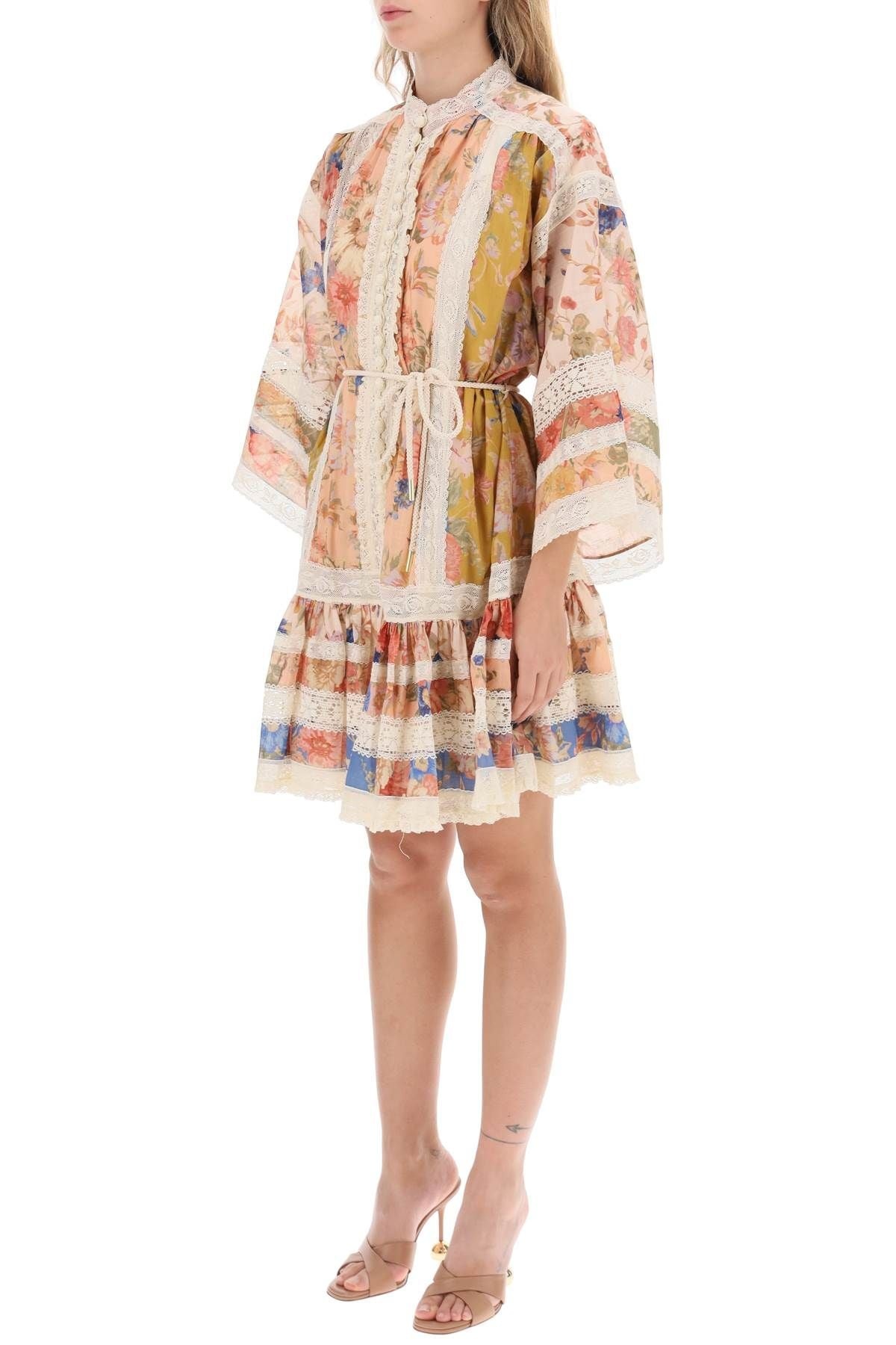 Zimmermann】AUGUST PLUNGE MINI DRESS プランジ ミニドレス