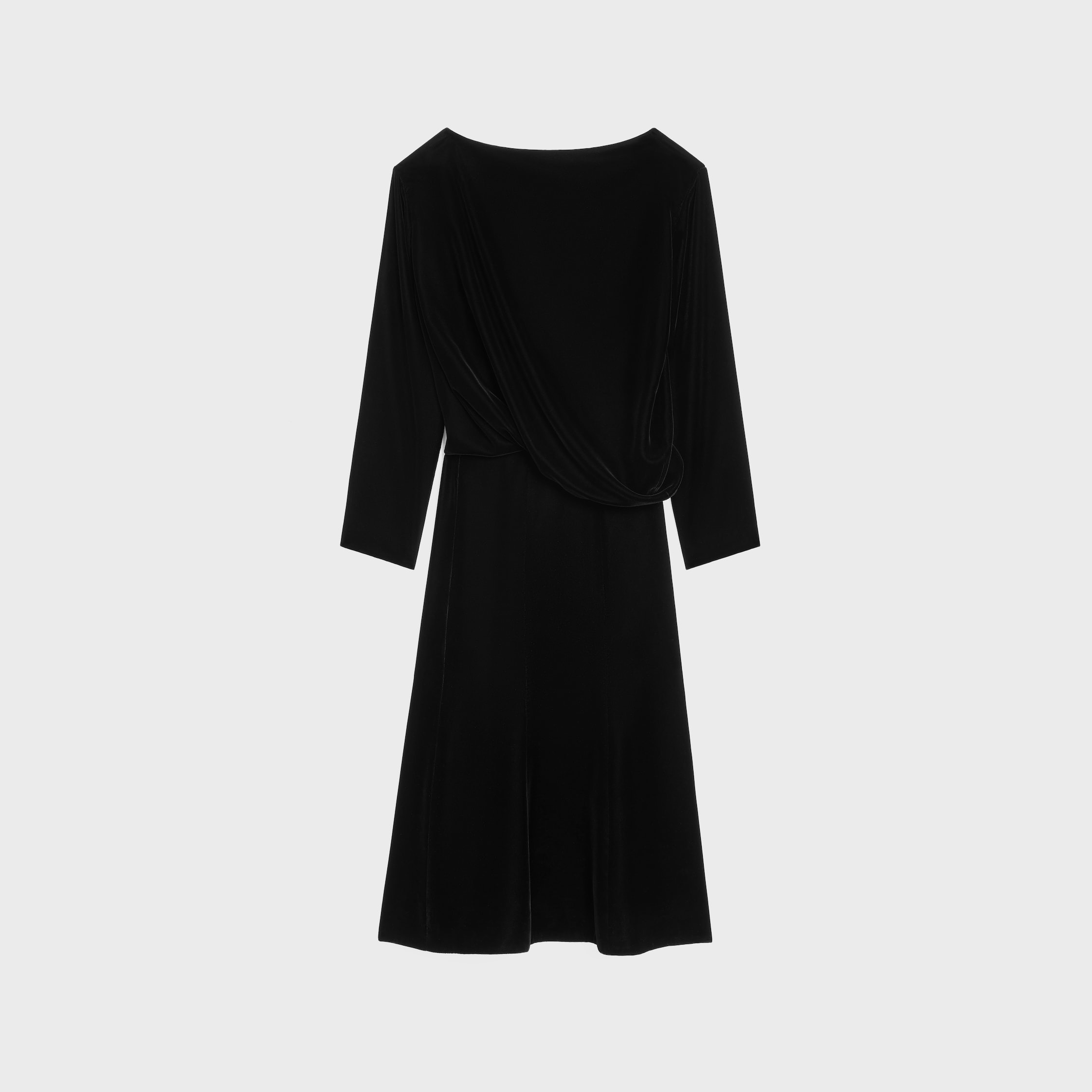 draped dress IN fluid velvet - 2