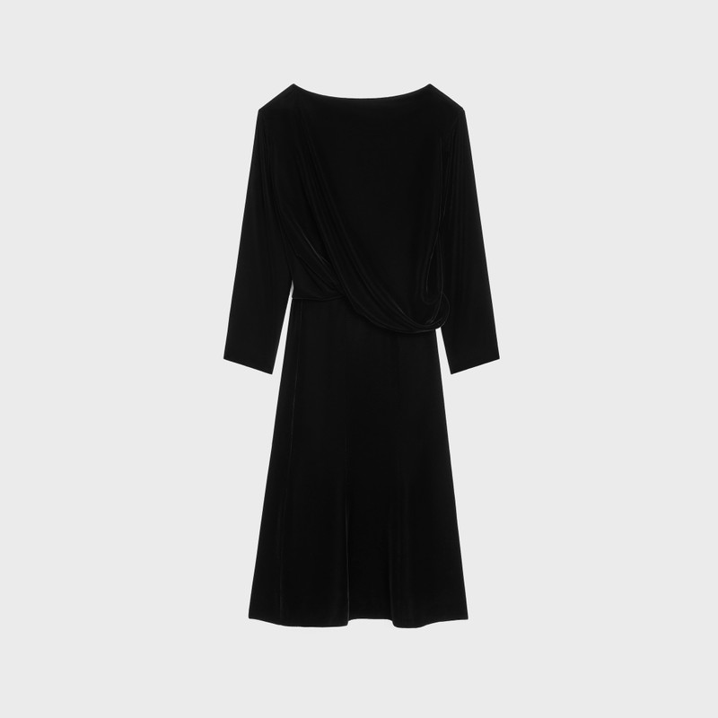 CELINE draped dress IN fluid velvet outlook