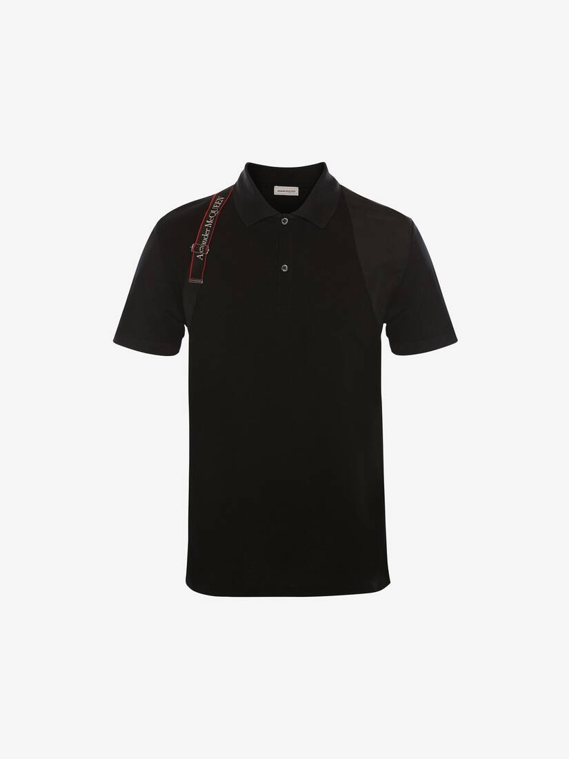 Men's Harness Polo Shirt in Black - 1