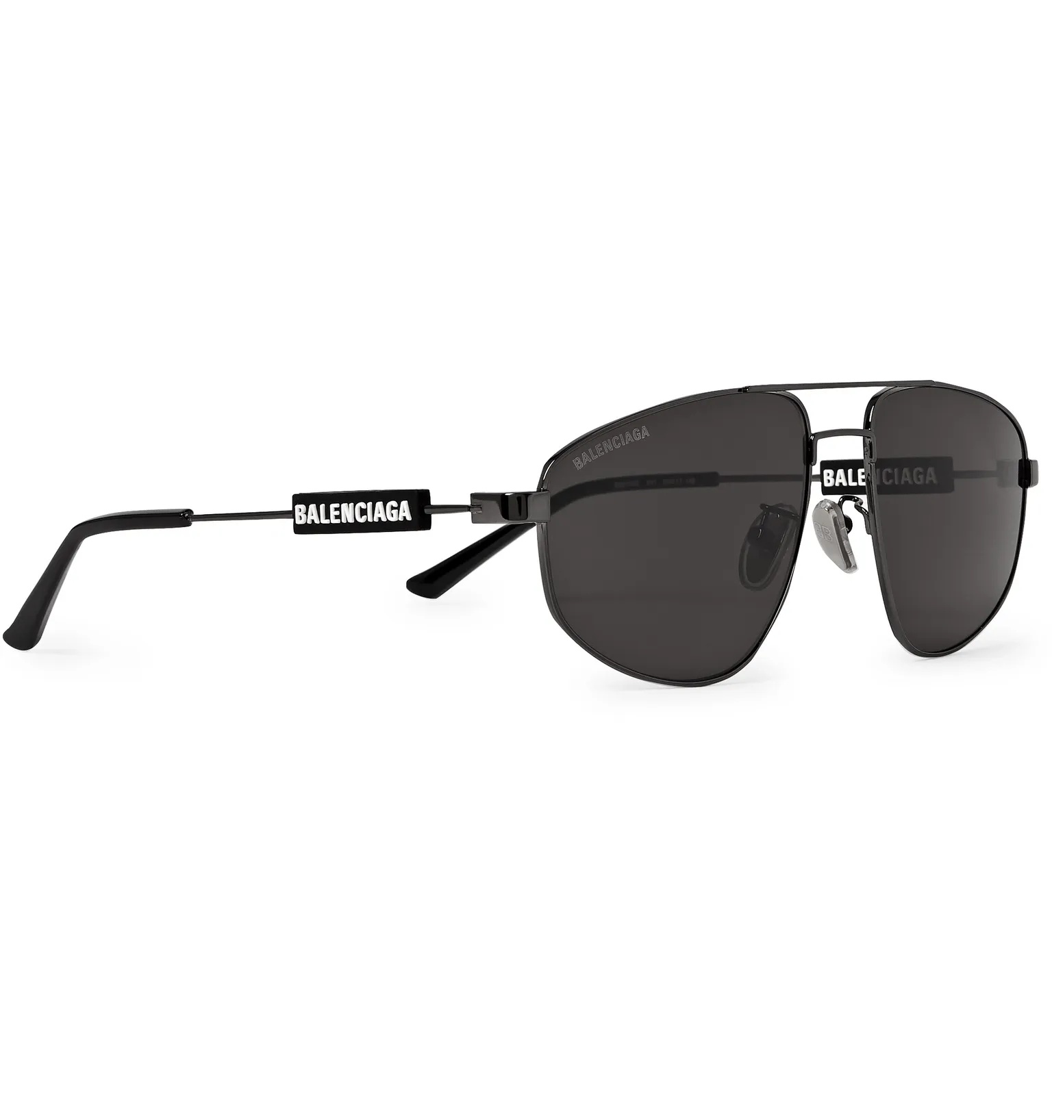 Aviator-Style Logo-Detailed Gunmetal-Tone Sunglasses - 3