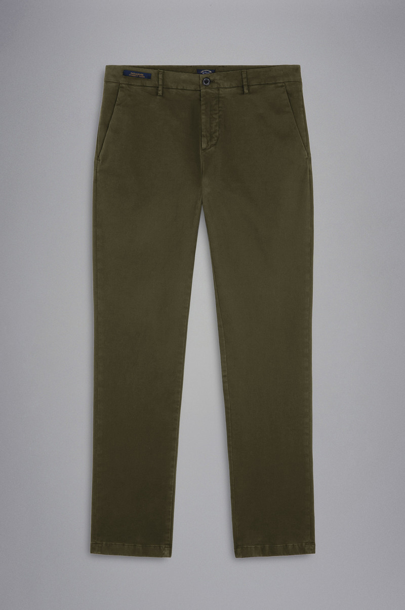 STRETCH COTTON REGULAR CHINO TROUSERS 1