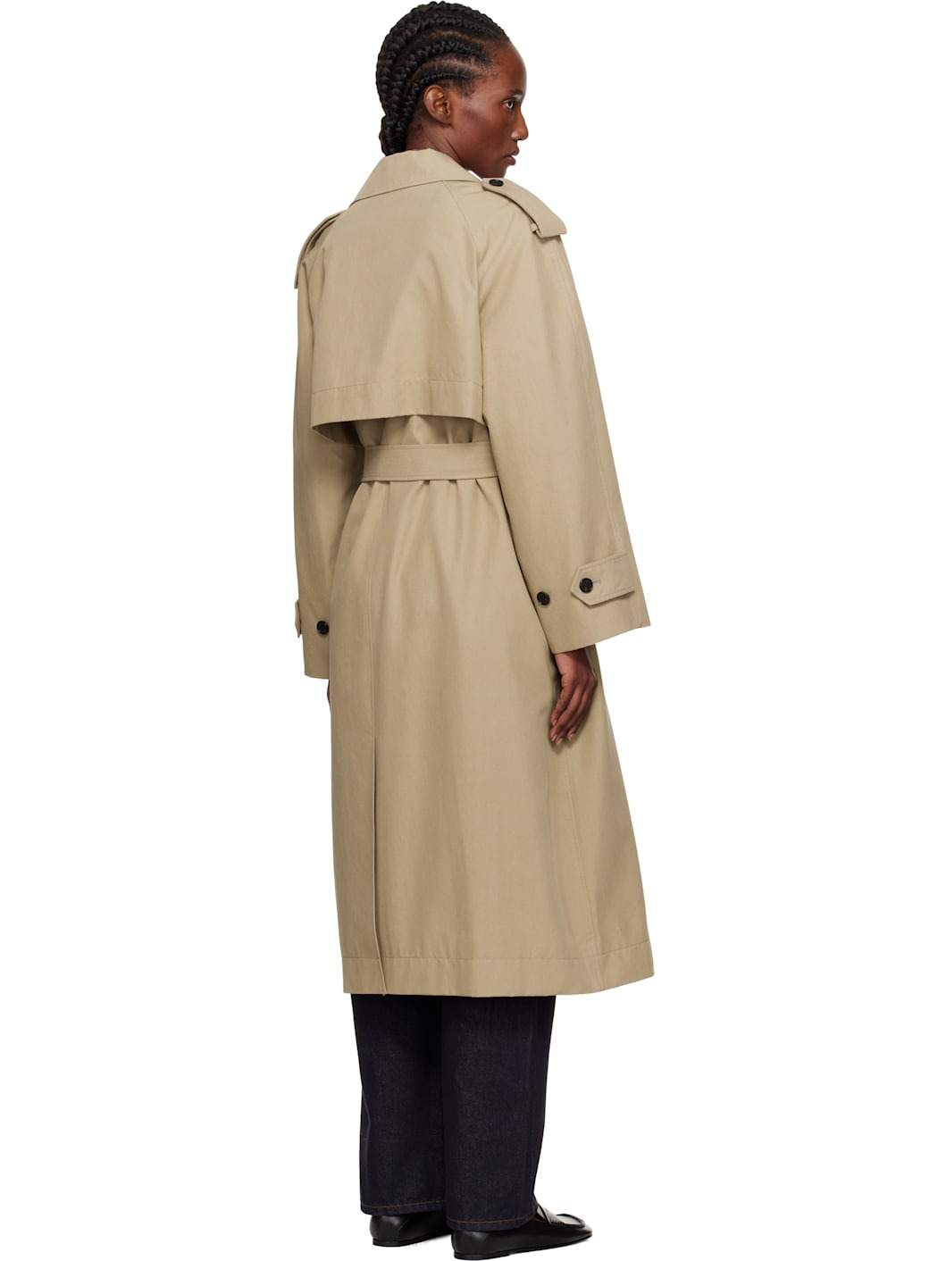 Tan Unisex Oversized Trench Coat - 3