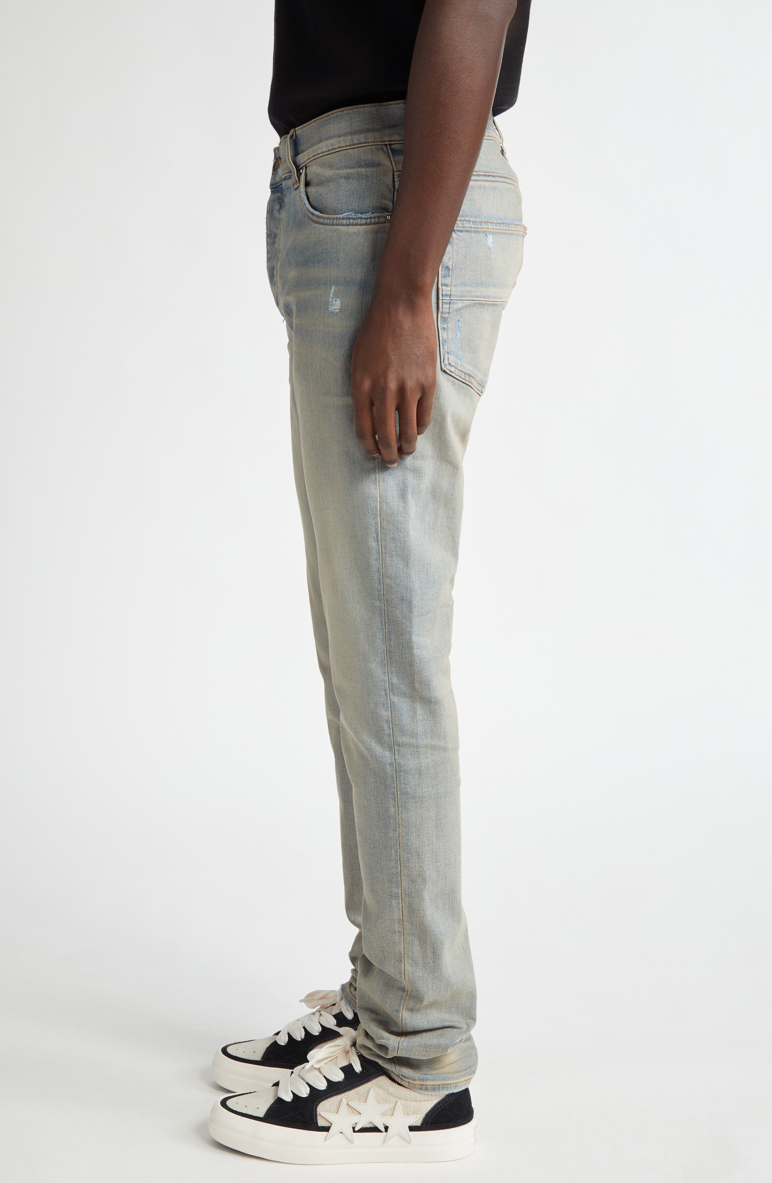 AMIRI Stack Slim Fit Jeans in Antique Indigo at Nordstrom - 4