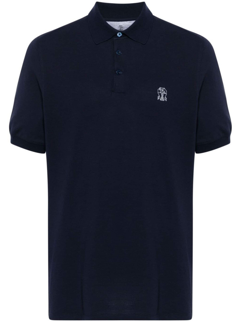 logo-print cotton polo shirt - 1