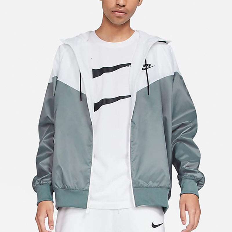 Nike Sport Zipper Hoodie Wind-Proof Jacket Men's GreyWhite DA0001-084 - 3