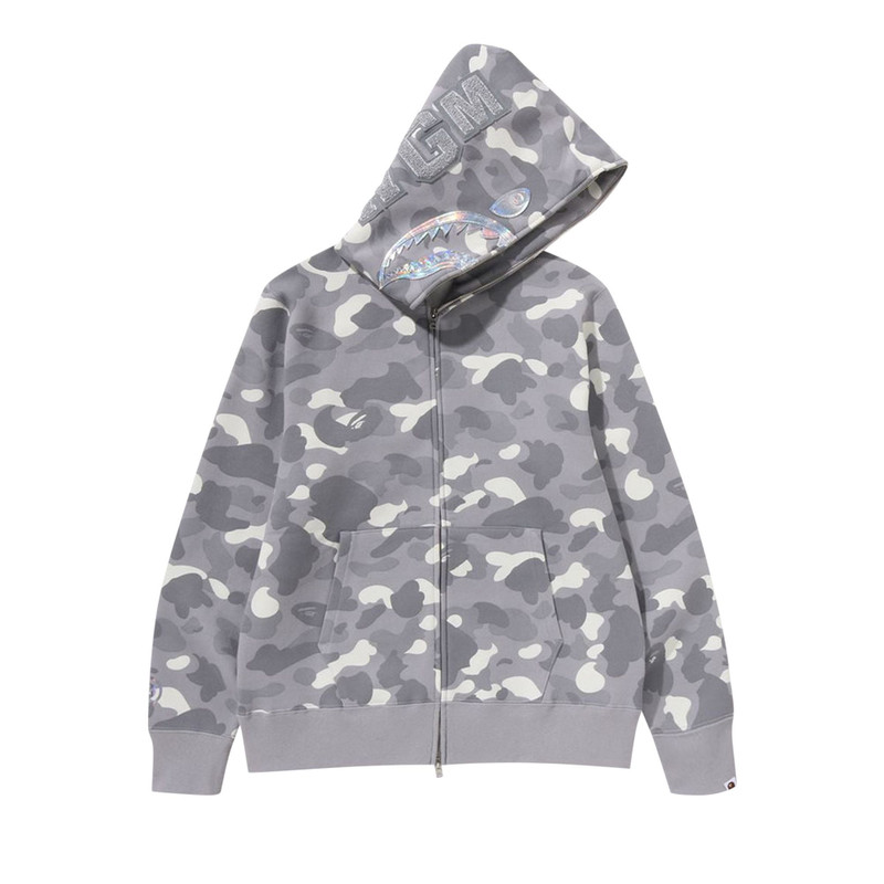 A BATHING APE® BAPE City Camo Shark Full Zip Hoodie 'Grey' outlook