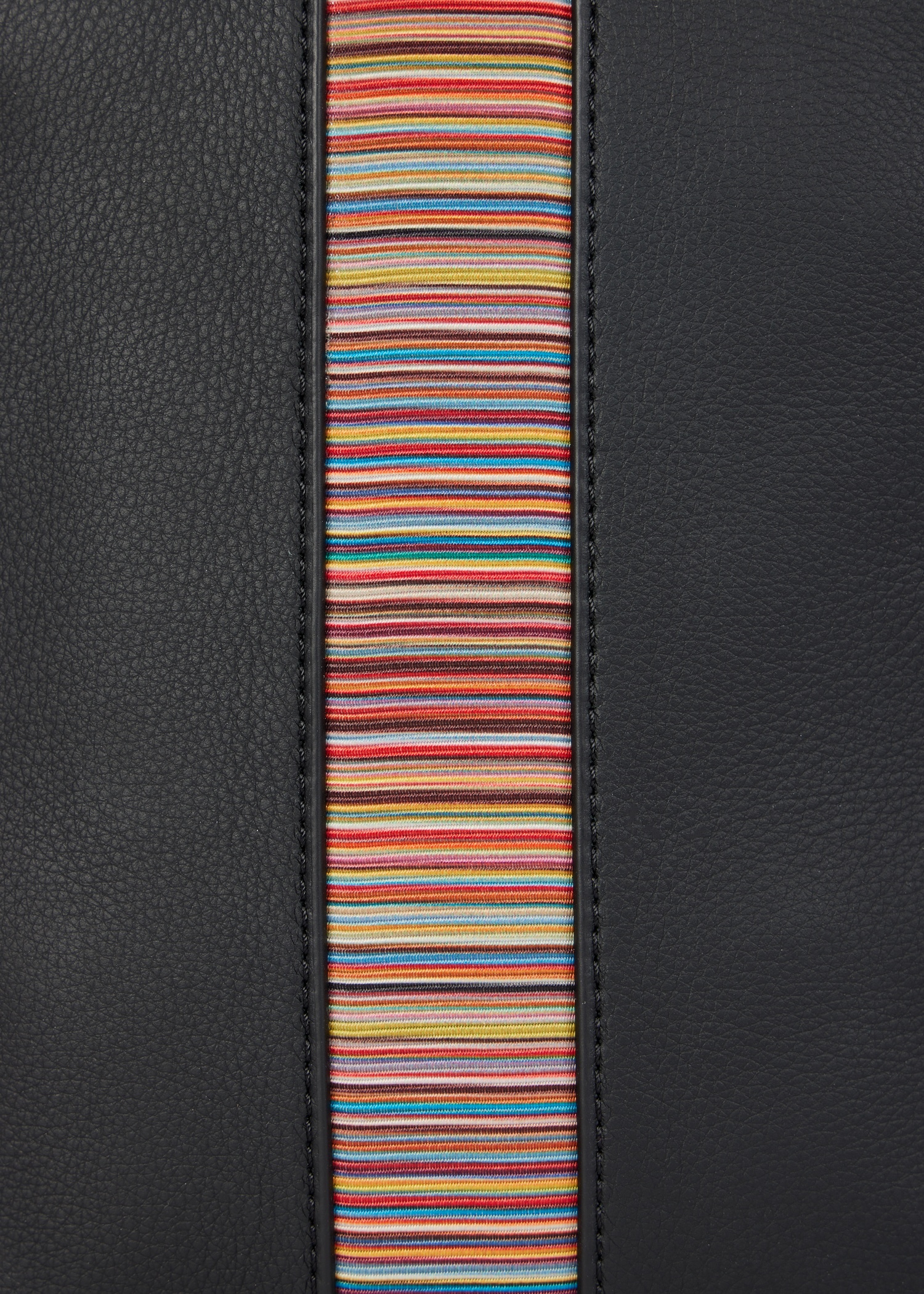 Black 'Signature Stripe' Leather Flight Bag - 5