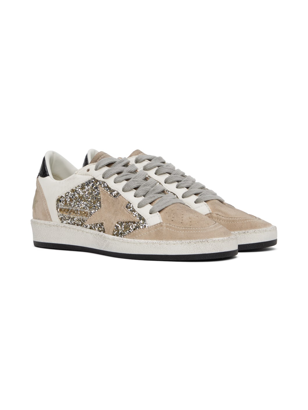 Taupe & White Ball Star Double Quarter Sneakers - 4