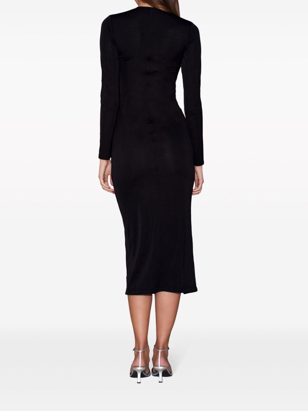 stud-detail side-slit midi dress - 3