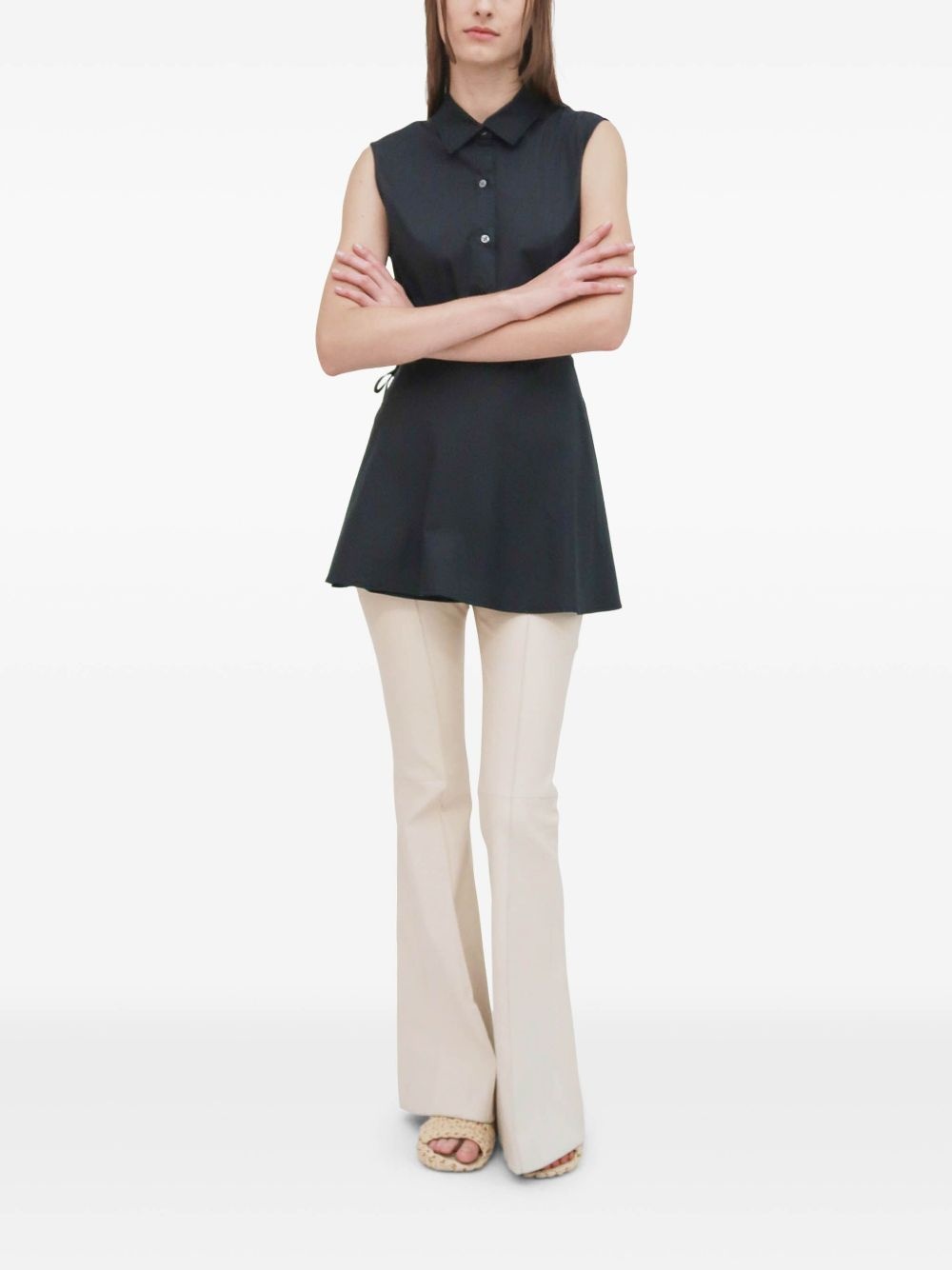 sleeveless asymmetric shirt - 3