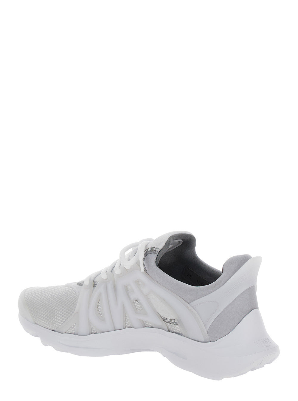 Fendi Men 'Fendi Tag' Grey Sneakers With Logo In Techno Mesh Man - 3