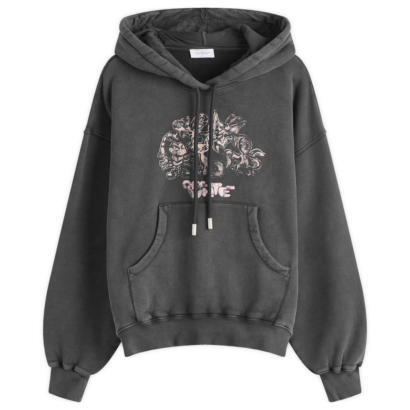 Off-White Washed Characters Over Hoodie - 1