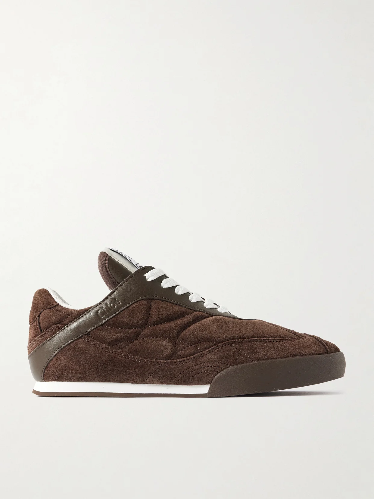 Kick Leather-trimmed Quilted Suede Sneakers - 1