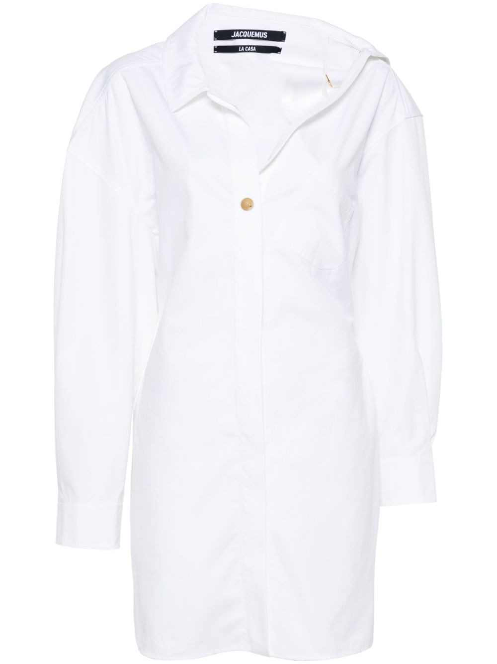 JACQUEMUS Poplin Asymmetric Mini Dress - 1