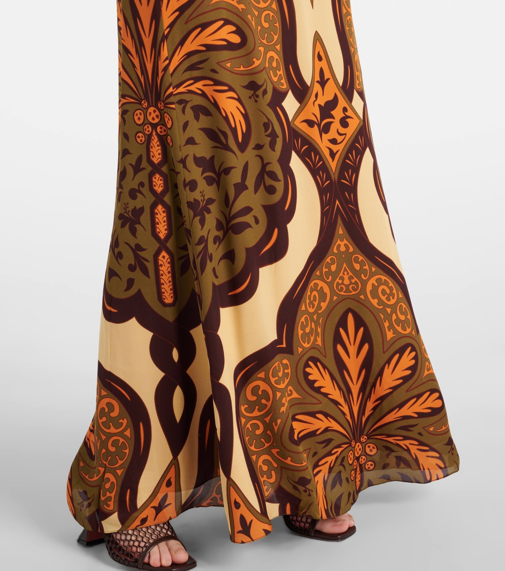 Halterneck printed silk maxi dress - 5