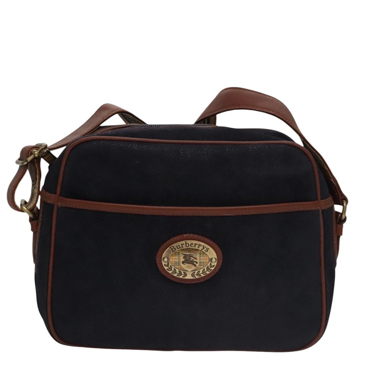 Burberry Shoulder Bag Suede Navy - 2