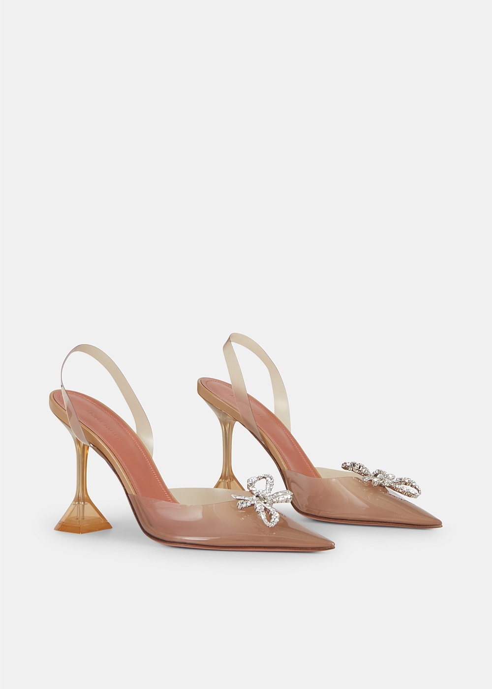 Rosie Crystal Bow PVC Slingback Pumps - 3