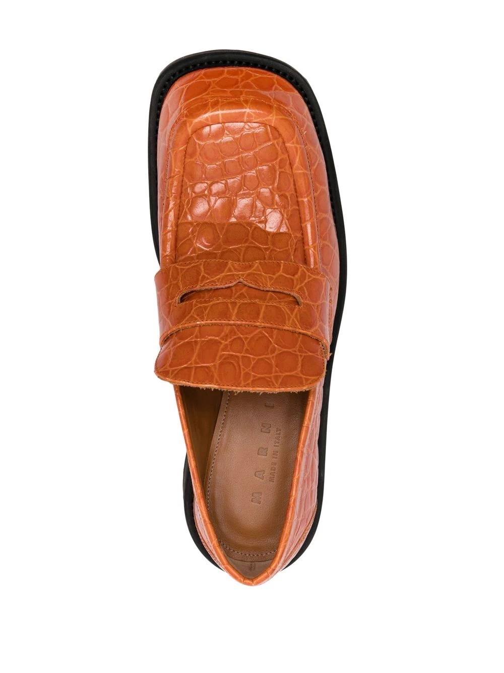 croc-effect moccasin loafers - 5